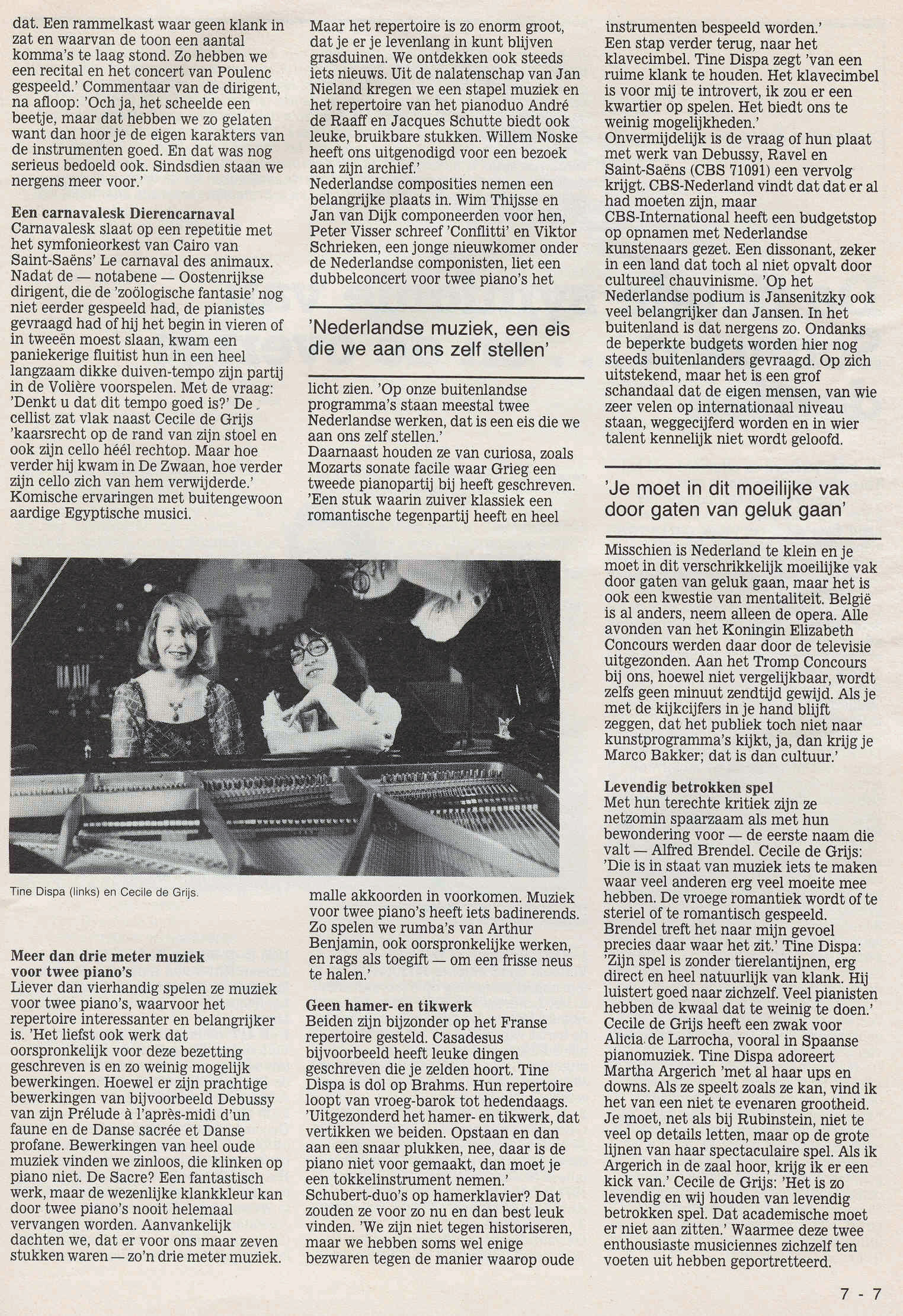 interview in tijdschrift Luister, juli 1984